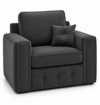 Ruby Alaska 1 Seater Plush Velvet Dark Grey Sofa - Luxury UK Living Room Showcase