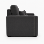 Ruby Alaska 1 Seater Plush Velvet Dark Grey Sofa - Detailed Angle View 2
