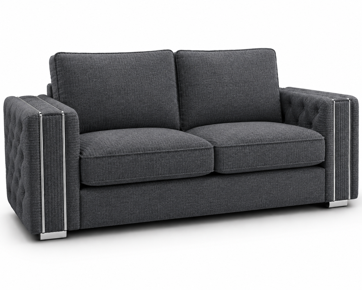 Ruby Alaska 2 Seater Naples & Kensington Dark Grey Sofa - Luxury UK Living Room Showcase