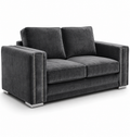 Ruby Alaska 2 Seater Plush Velvet Dark Grey Sofa - Luxury UK Living Room Showcase
