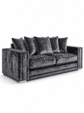 Ruby Alaska 3 Seater Crush Velvet Dark Grey Sofa - Luxury UK Living Room Showcase