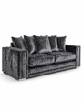 Ruby Alaska 3 Seater Crush Velvet Dark Grey Sofa | Free UK Delivery