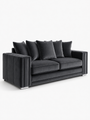 Ruby Alaska 3 Seater Plush Velvet Dark Grey Sofa | Free UK Delivery