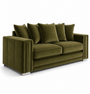 Ruby Alaska 3 Seater Plush Velvet Olive Green Sofa | Free UK Delivery