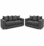 Ruby Alaska 3+2 Seater Chenille Dark Grey Sofa Set | Free UK Delivery