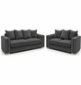 Ruby Alaska 3+2 Seater Jumbo Cord Dark Grey Sofa Set | Free UK Delivery