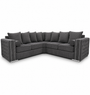 Ruby Alaska 5 Seater Corner Jumbo Cord Dark Grey Sofa | Free UK Delivery