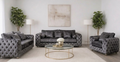 ASHTON 3+2+1 Seater Crush Velvet Dark Grey Sofa Set - Luxury UK Living Room Showcase