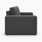 Sloane Sleefy 1 Seater Chenille Dark Grey Sofa | Royal Rest Interiors - Detailed Angle View 2