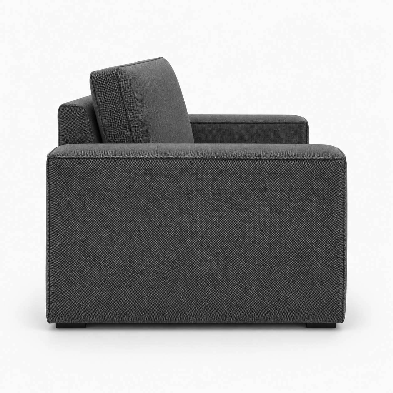 Sloane Sleefy 1 Seater Chenille Dark Grey Sofa | FurniFolks - Detailed Angle View 2