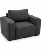 Sloane Sleefy 1 Seater Chenille Dark Grey Sofa | FurniFolks - Detailed Angle View 3