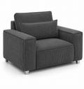 Sloane Sleefy 1 Seater Jumbo Cord Dark Grey Sofa - Luxury UK Living Room Showcase