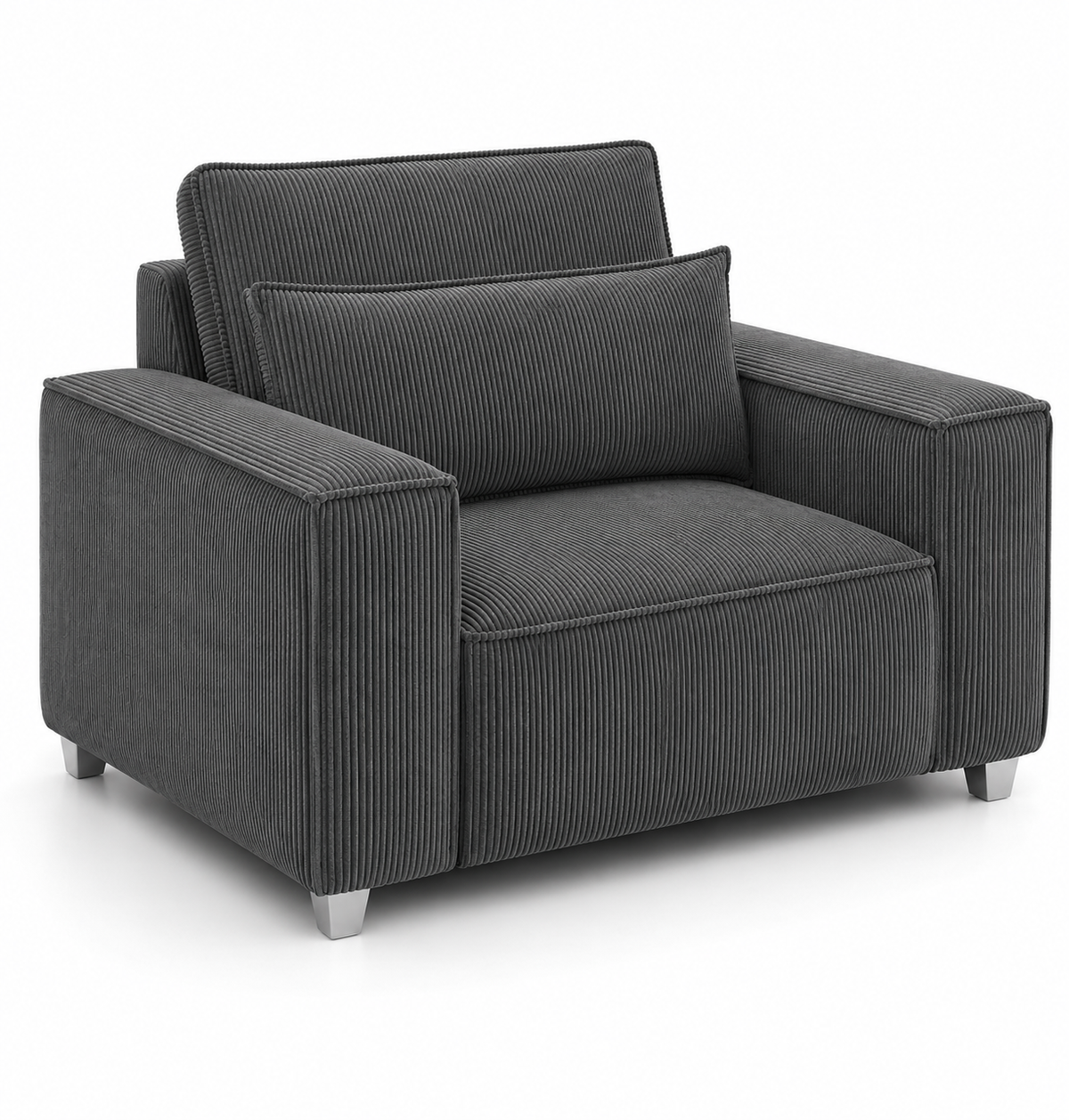 Sloane Sleefy 1 Seater Jumbo Cord Dark Grey Sofa - Luxury UK Living Room Showcase