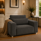 Sloane Sleefy 1 Seater Jumbo Cord Dark Grey Sofa - Detailed Angle View 5