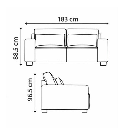 Sloane Sleefy 2 Seater Jumbo Cord Dark Grey Sofa - Detailed Angle View 2