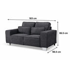 Sloane Sleefy 2 Seater Jumbo Cord Dark Grey Sofa - Detailed Angle View 4