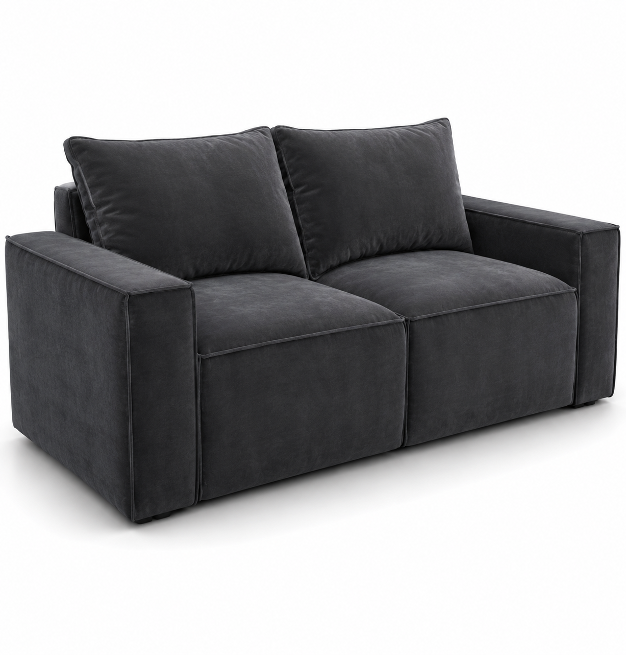 Sloane Sleefy 2 Seater Plush Velvet Dark Grey Sofa - Luxury UK Living Room Showcase