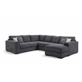 Sloane Sleefy 5 Seater Jumbo Cord Dark Grey Corner Sofa – Large Family Fabric Sofa for UK Living Rooms - Luxury UK Living Room Showcase