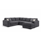 Sloane Sleefy 5 Seater Jumbo Cord Dark Grey Corner Sofa – Large Family Fabric Sofa for UK Living Rooms - Luxury UK Living Room Showcase