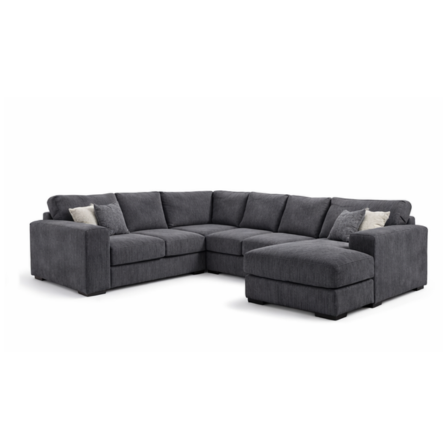 Sloane Sleefy 5 Seater Jumbo Cord Dark Grey Corner Sofa – Large Family Fabric Sofa for UK Living Rooms - Luxury UK Living Room Showcase