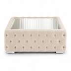 Nicole Large U-Shape Plush Velvet Cream Sofa - Detailed Angle View 7