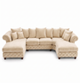 Nicole Large U-Shape Plush Velvet Cream Sofa | Free UK Delivery
