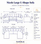 Nicole Large U-Shape Plush Velvet Cream Sofa - Detailed Angle View 8